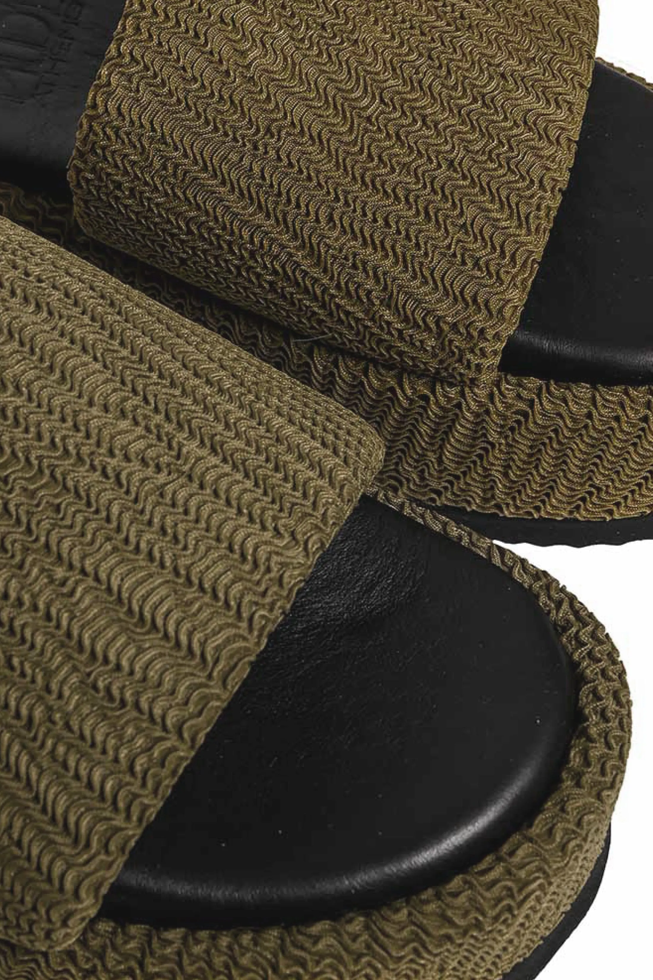 Ibiza Embossed Fabric & Leather Platform