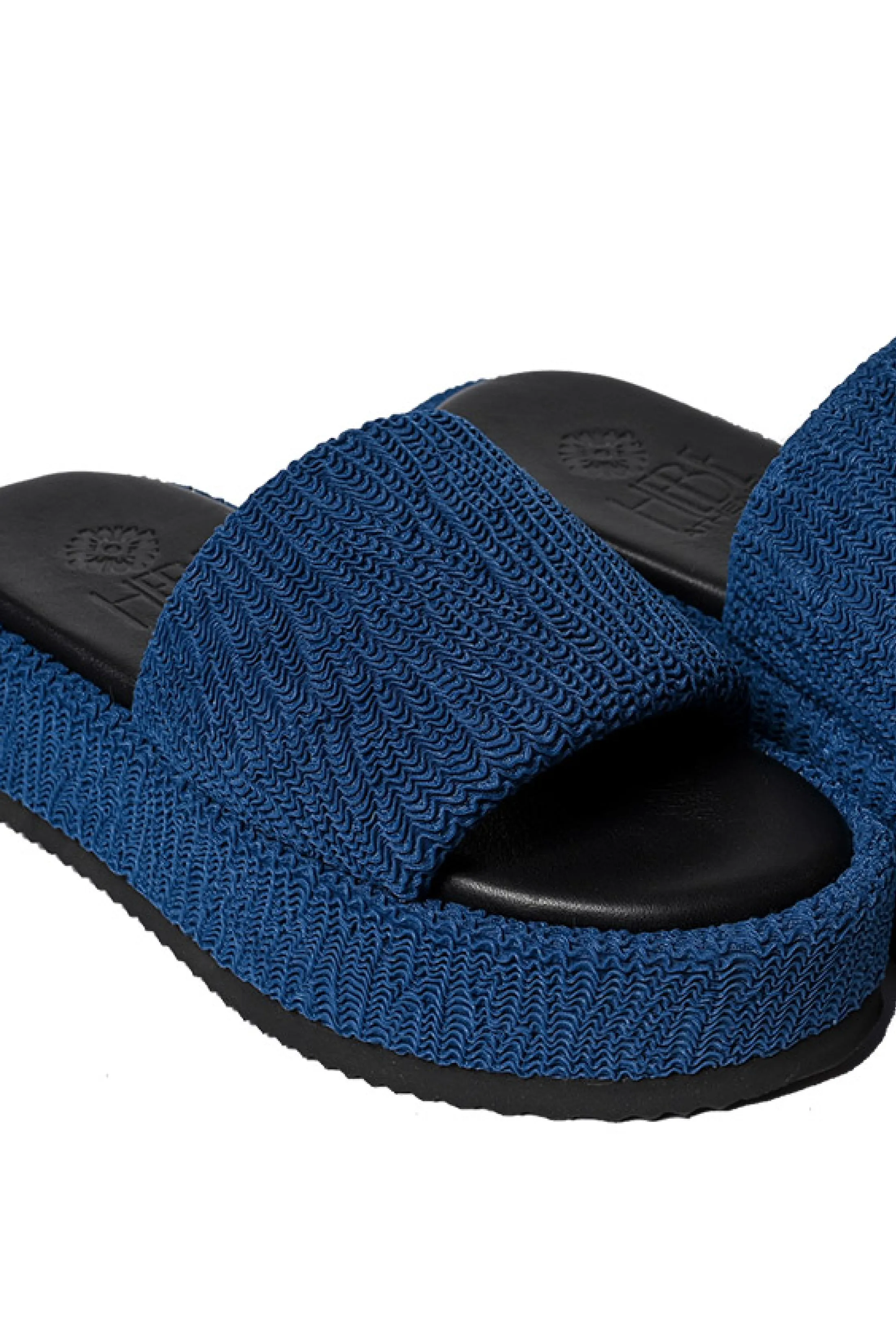 Ibiza Embossed Fabric & Leather Platform