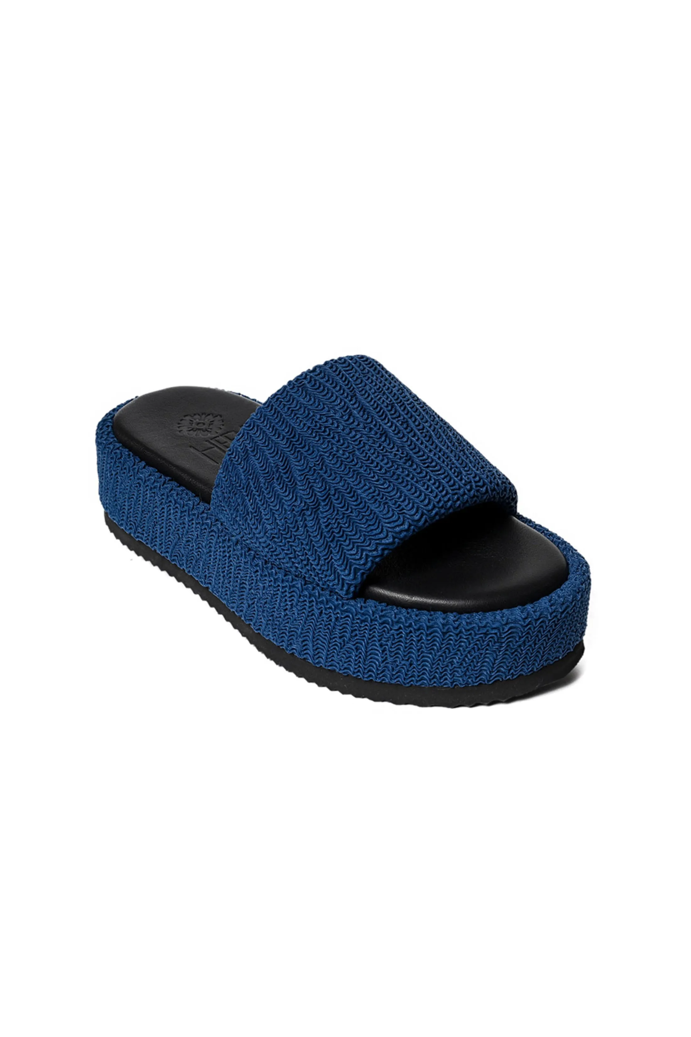 Ibiza Embossed Fabric & Leather Platform