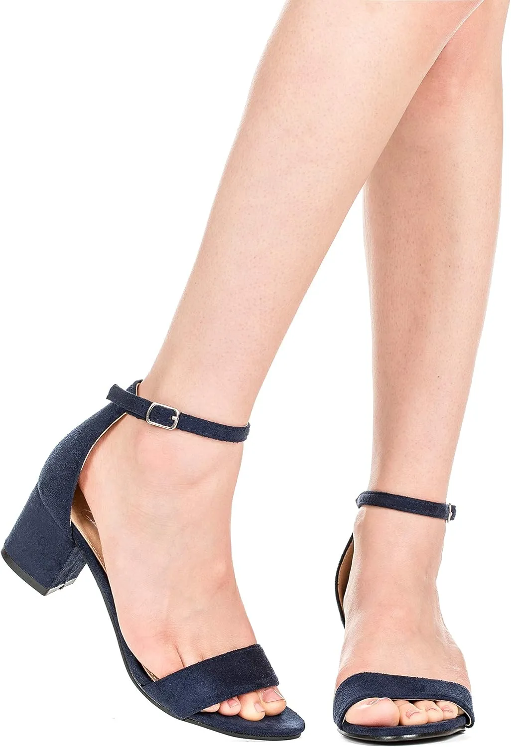 ILLUDE Women’s Fashion Ankle Strap Kitten Heel Sandals - Adorable Cute Low Block Heel – Jasmine