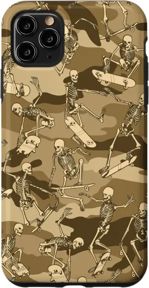 iPhone 11 Pro Max Skateboarding Skater Skeletons Camo Pattern Desert Case