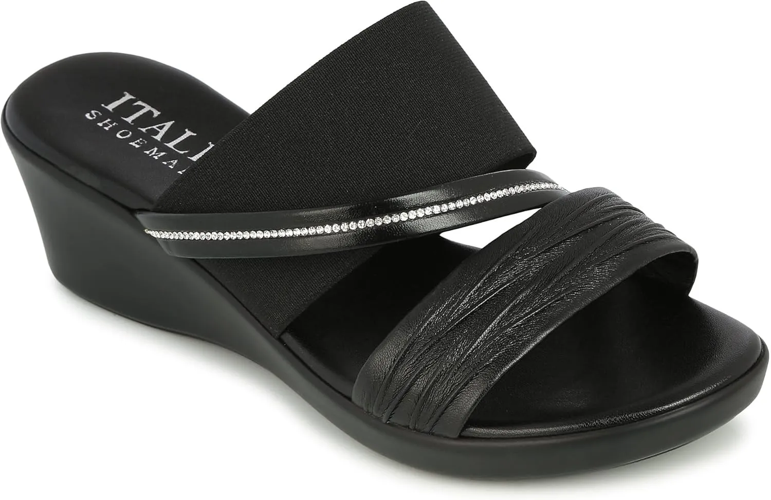 ITALIAN Shoemakers Womens Bestie Wedges 7 Black