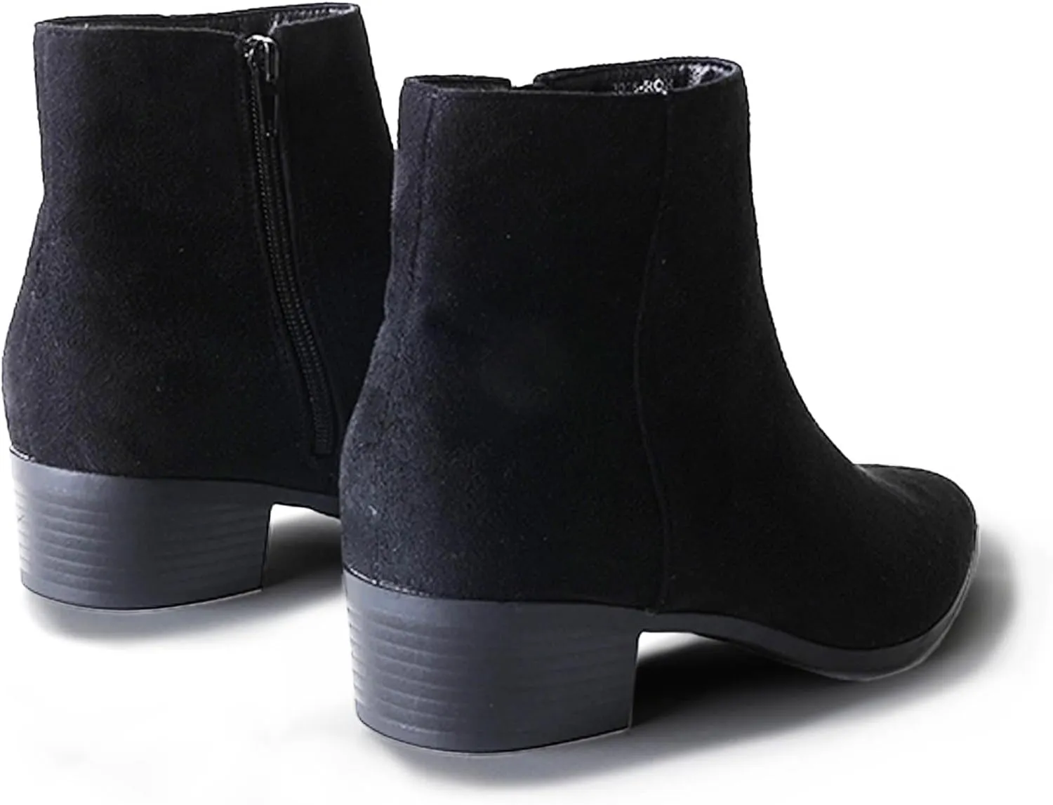 J. Adams Women's Viper Ankle Boots - Short Chunky Low-Heel Pointed-Toe Block Booties, Comfortable and Stylish for Everyday Wear