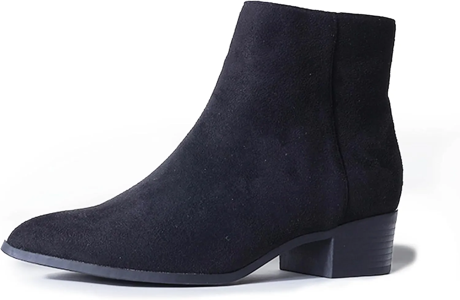 J. Adams Women's Viper Ankle Boots - Short Chunky Low-Heel Pointed-Toe Block Booties, Comfortable and Stylish for Everyday Wear