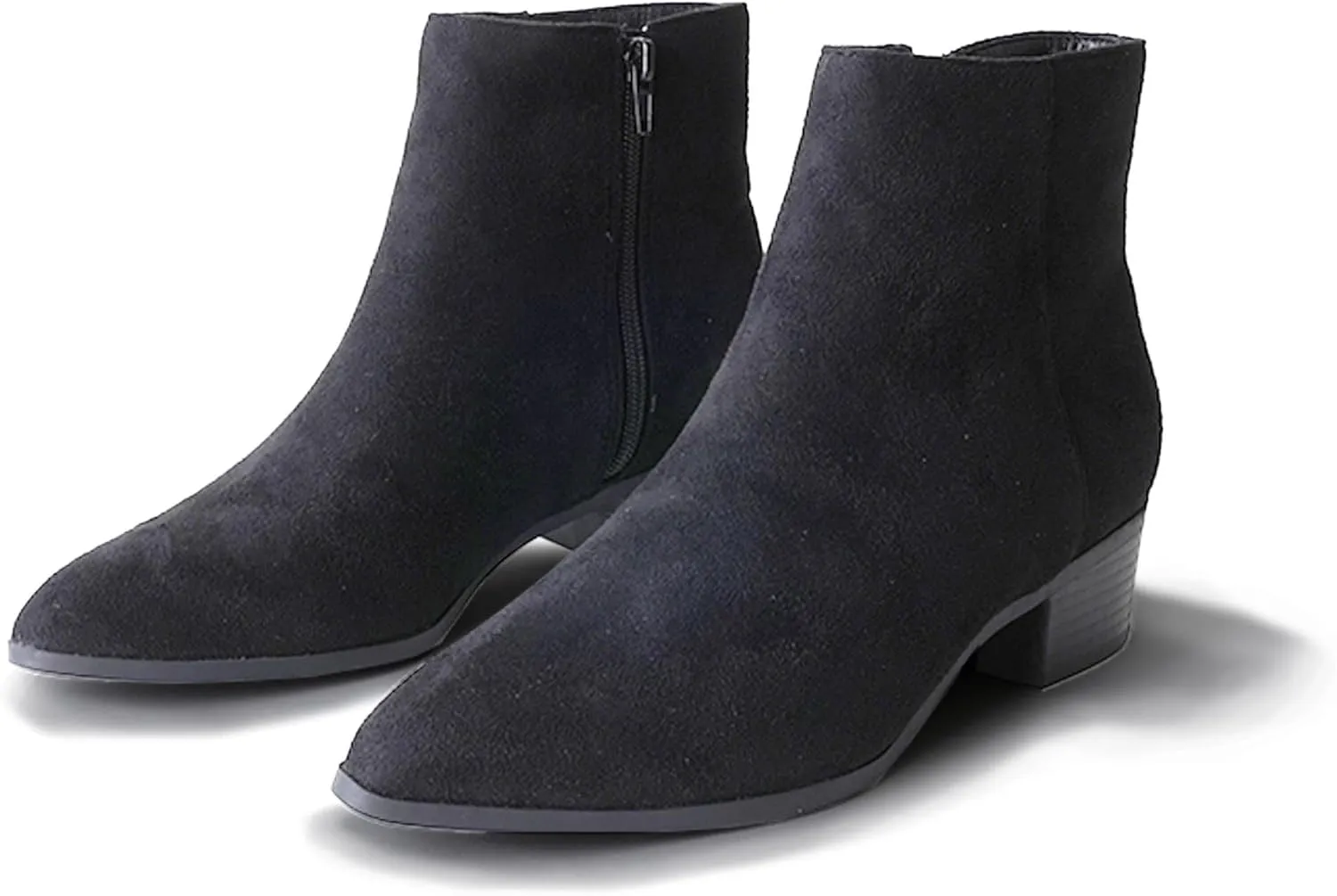 J. Adams Women's Viper Ankle Boots - Short Chunky Low-Heel Pointed-Toe Block Booties, Comfortable and Stylish for Everyday Wear