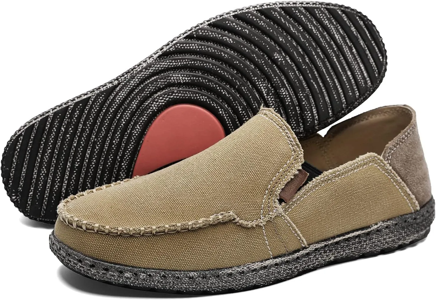 JAMONWU Men's Slip on Shoes Cloth Shoes Deck Shoes Canvas Leisure Vintage Casual Loafer Boat Shoes