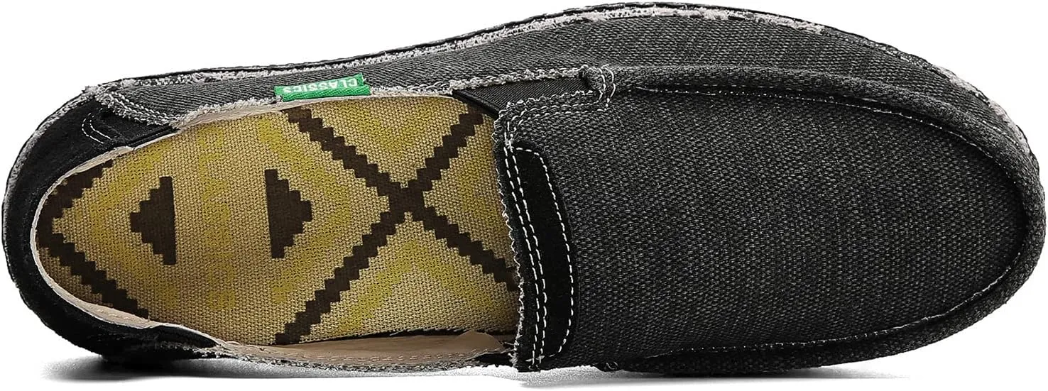 JAMONWU Men's Slip on Shoes Cloth Shoes Deck Shoes Canvas Leisure Vintage Casual Loafer Boat Shoes