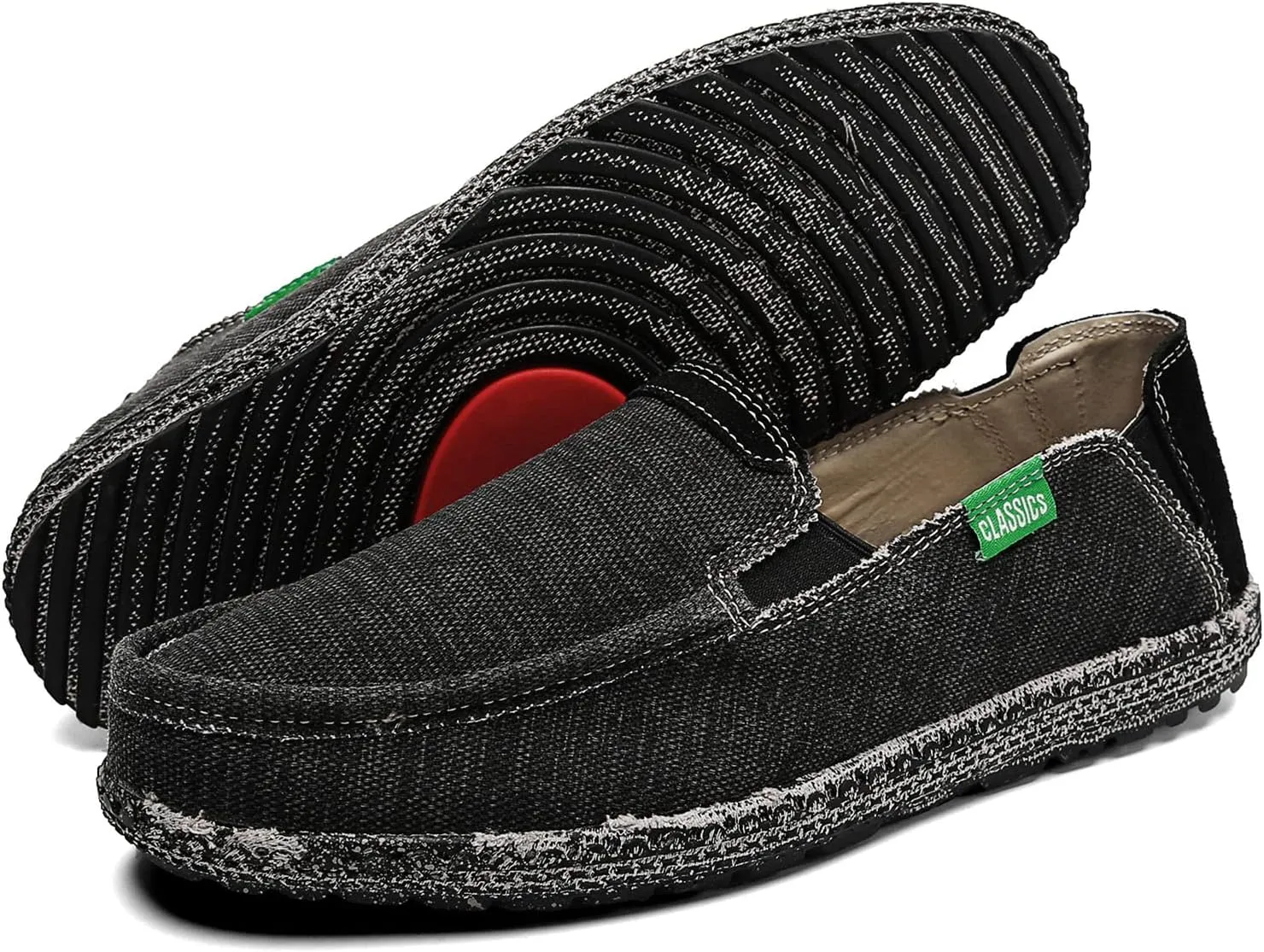 JAMONWU Men's Slip on Shoes Cloth Shoes Deck Shoes Canvas Leisure Vintage Casual Loafer Boat Shoes