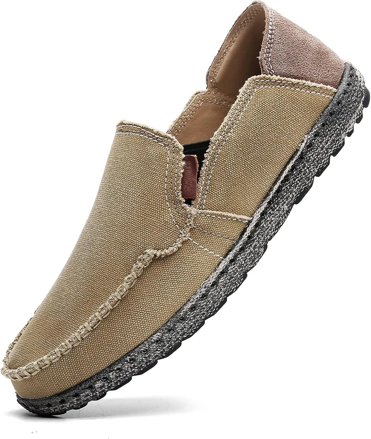 JAMONWU Men's Slip on Shoes Cloth Shoes Deck Shoes Canvas Leisure Vintage Casual Loafer Boat Shoes