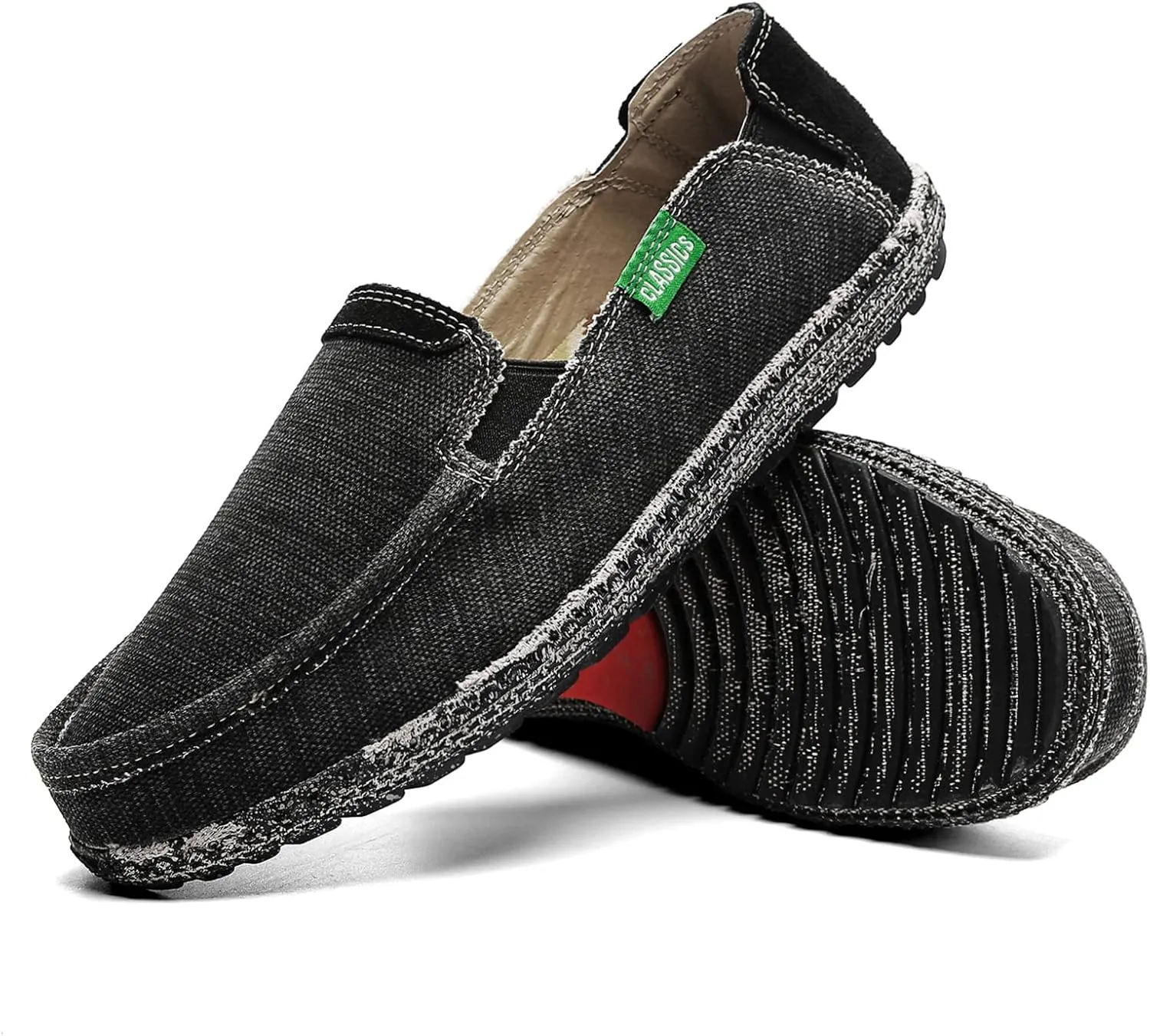 JAMONWU Men's Slip on Shoes Cloth Shoes Deck Shoes Canvas Leisure Vintage Casual Loafer Boat Shoes