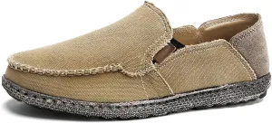 JAMONWU Men's Slip on Shoes Cloth Shoes Deck Shoes Canvas Leisure Vintage Casual Loafer Boat Shoes