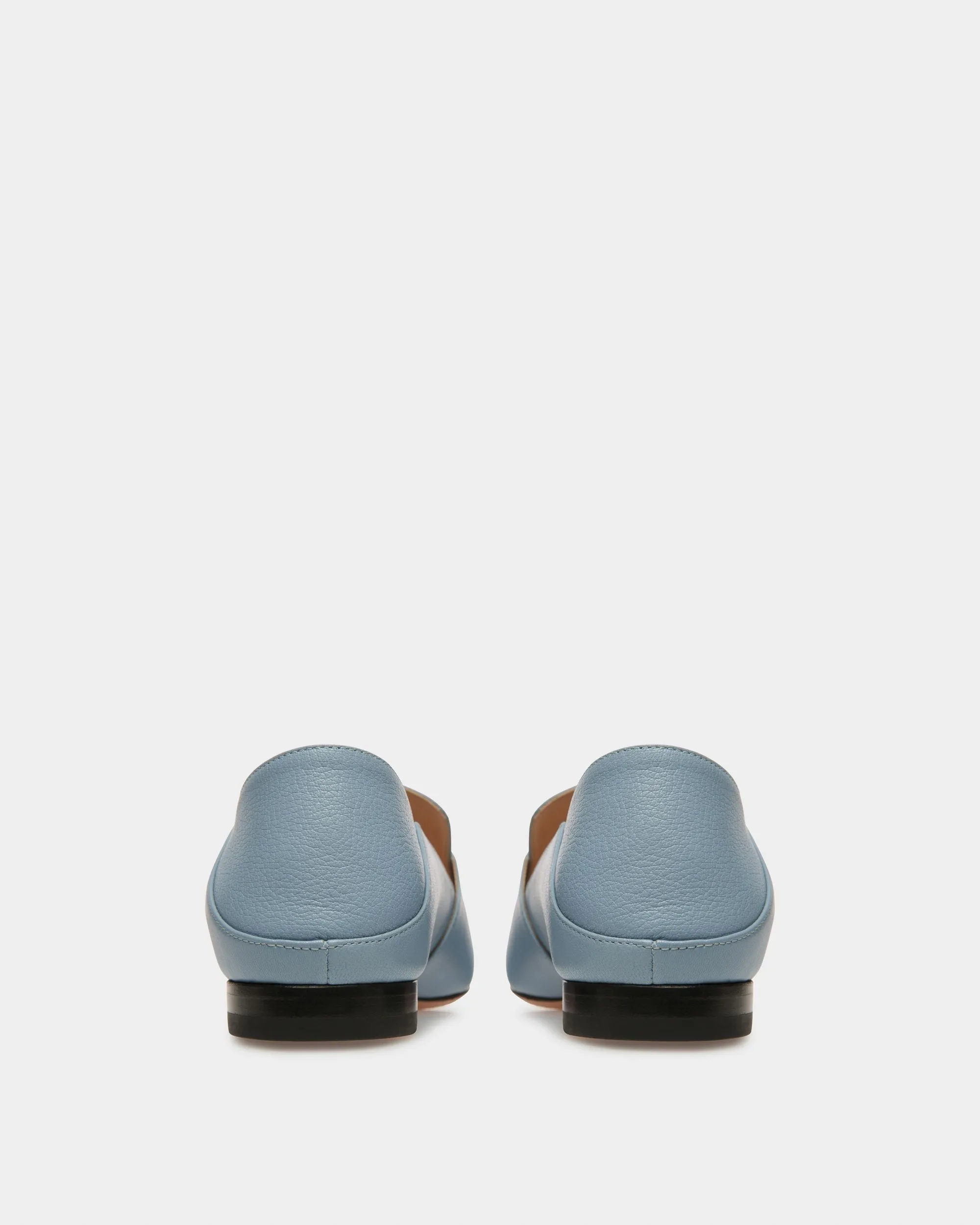 Janelle Leather Loafers In Light Blue