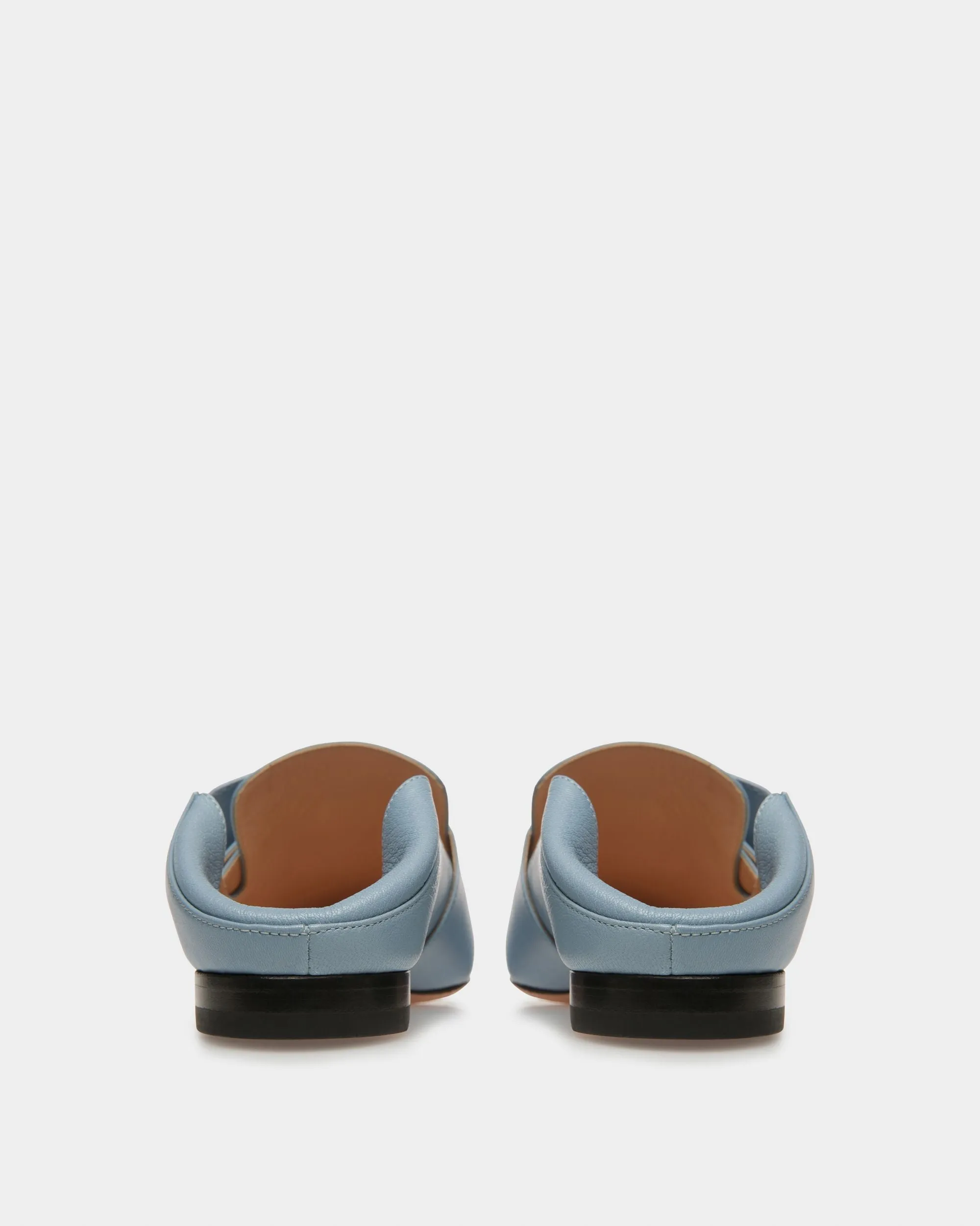 Janelle Leather Loafers In Light Blue