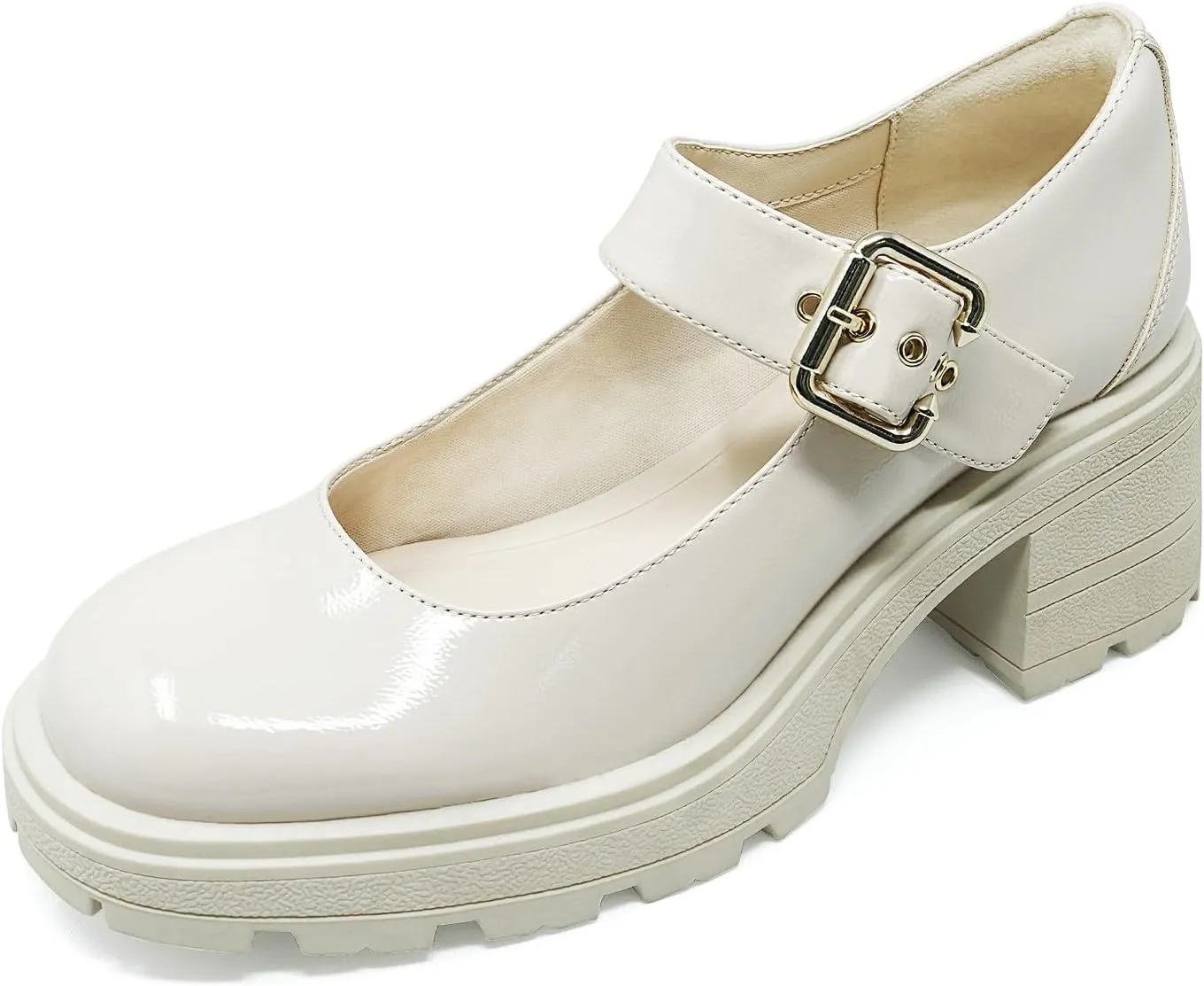 JENN ARDOR Women's Pumps Low Platform Heel Dress Shoes for Women Chunky Mary Jane Pumps Gothic Work Shoes Oxfords