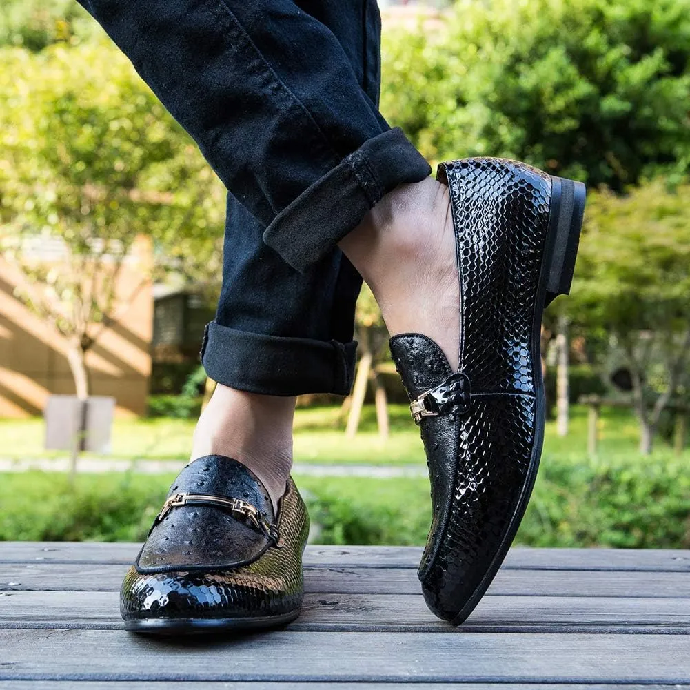 JITAI Men's Lindford Moc Toe Bit Slip-on Penny Loafer Party Shoes