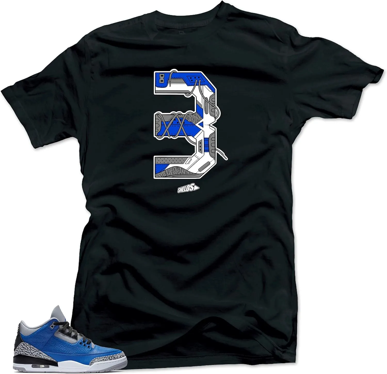 Jordan Retro 3 Varsity Royal Blue Match Tees