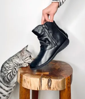 Josef Seibel Stylish Black Leather Slouch Boots