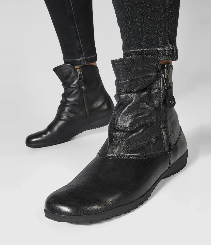 Josef Seibel Stylish Black Leather Slouch Boots