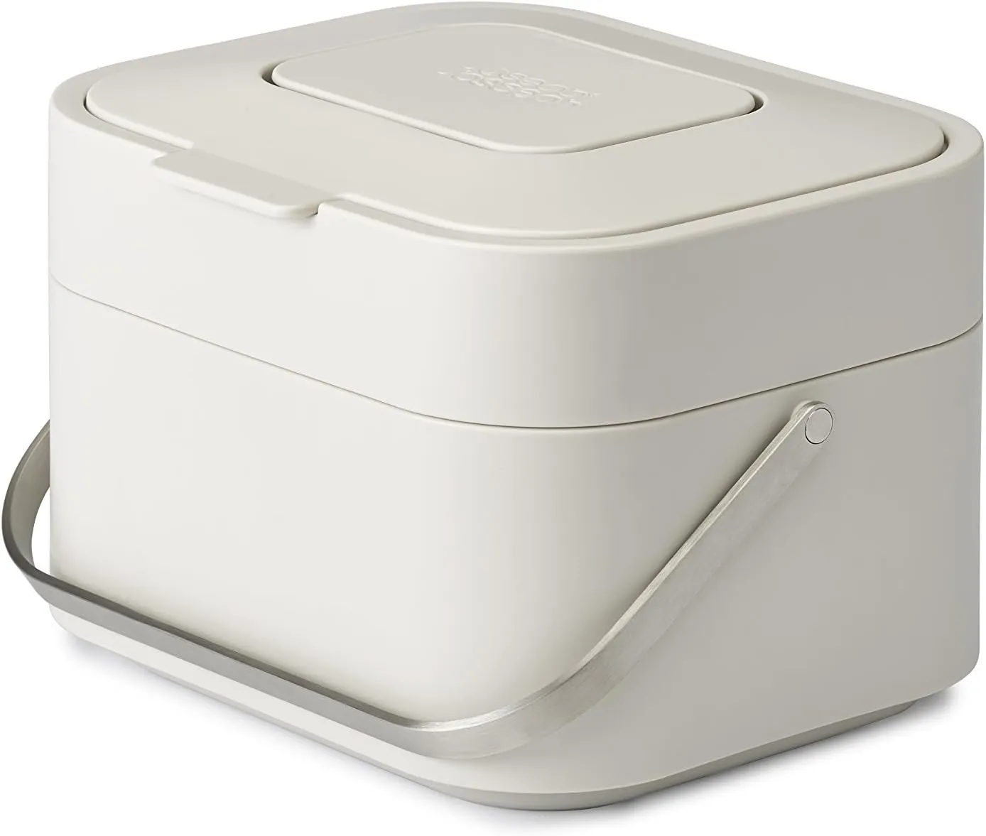 Joseph Joseph Intelligent Waste Compost Bin Food Waste Caddy with Odor Filter and Ventilation, 1 gallon / 4 liters, Stone