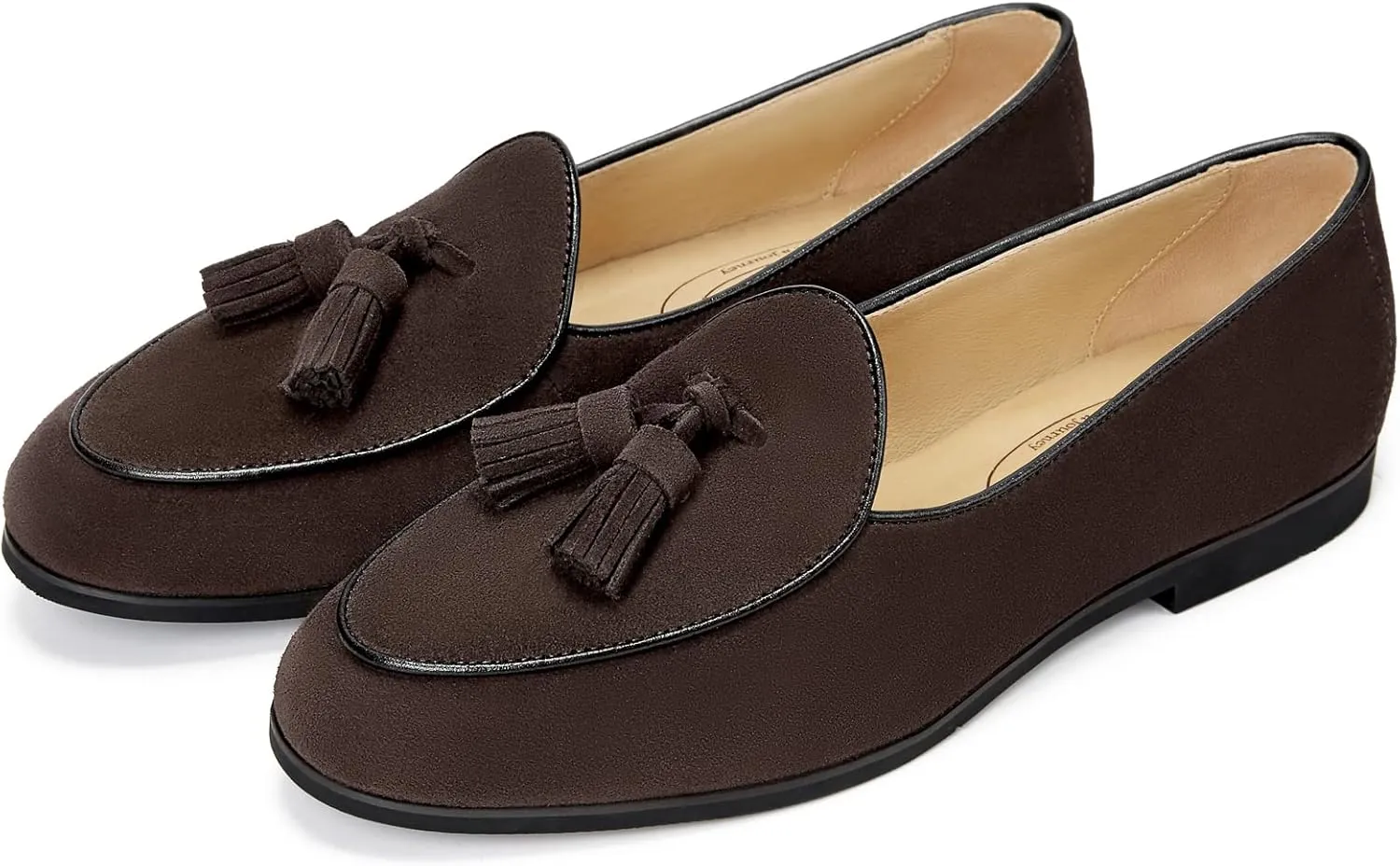 Journey West Suede Tassel Loafer for Women Slip-on Belgian Penny Loafers Shoes for Women in Many Colors