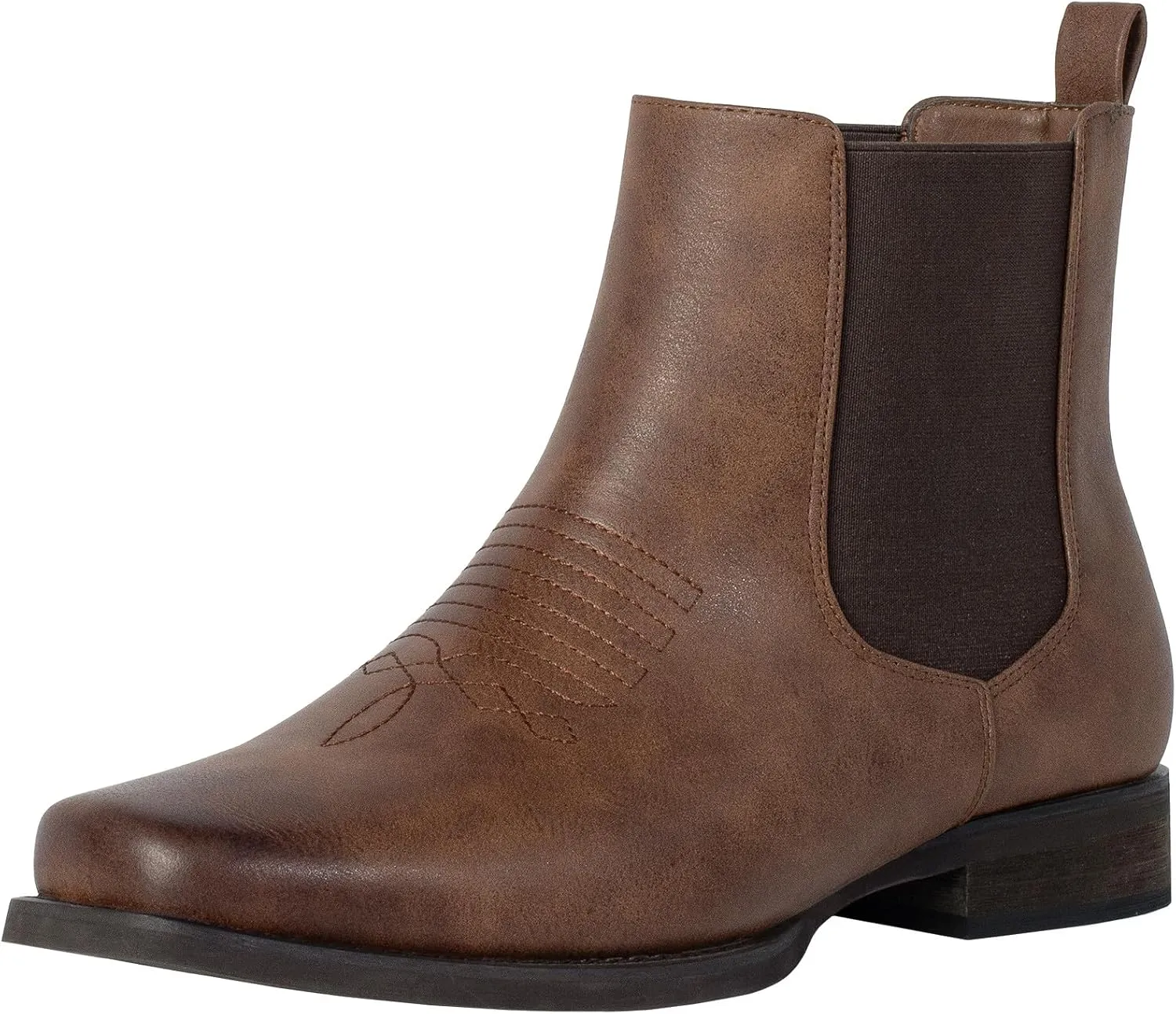 J's.o.l.e Western Cowboy Boots for Men Square Toe Stylish Ankle Chelsea Boots