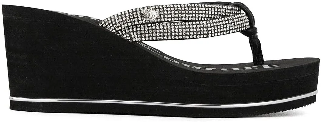 JUICY COUTURE Wedge Platform Flip Flop: High-Fashion, Soft Beach Sandal, Thong-Style Slide