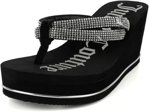 JUICY COUTURE Wedge Platform Flip Flop: High-Fashion, Soft Beach Sandal, Thong-Style Slide