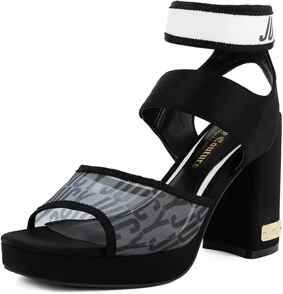 Juicy Couture Women's High Heel Dress Sandals with Open Toe, Ankle Strap, and Stylish Strap Closure