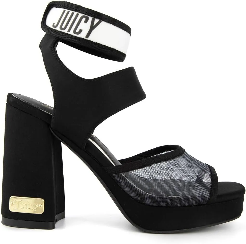 Juicy Couture Women's High Heel Dress Sandals with Open Toe, Ankle Strap, and Stylish Strap Closure
