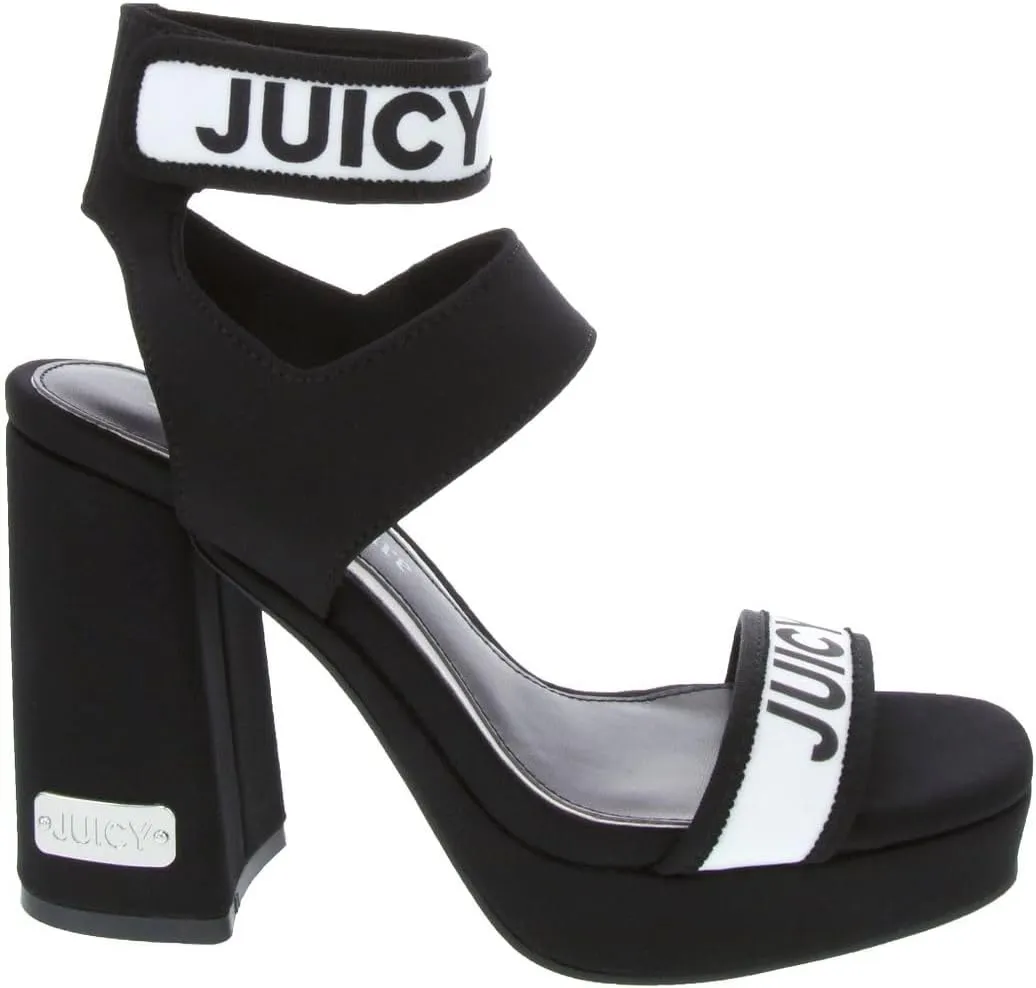 Juicy Couture Women's High Heel Dress Sandals with Open Toe, Ankle Strap, and Stylish Strap Closure