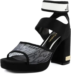 Juicy Couture Women's High Heel Dress Sandals with Open Toe, Ankle Strap, and Stylish Strap Closure