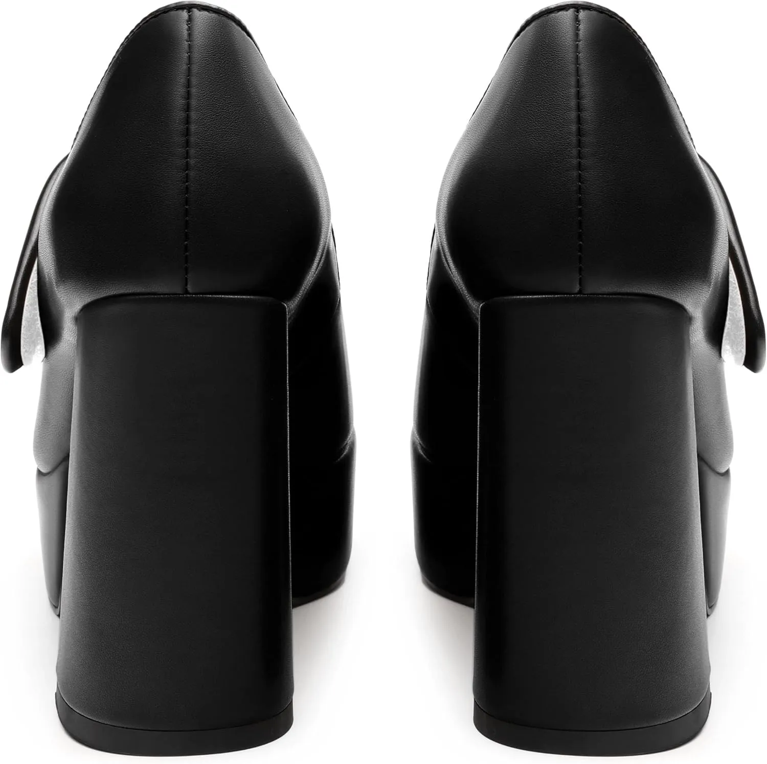 JUSTDANNI Women's Mary Jane Heels Platform High Chunky Heel Square Closed Toe Pumps Comfortable Single Strap Dress Shoes for Wedding Party Office