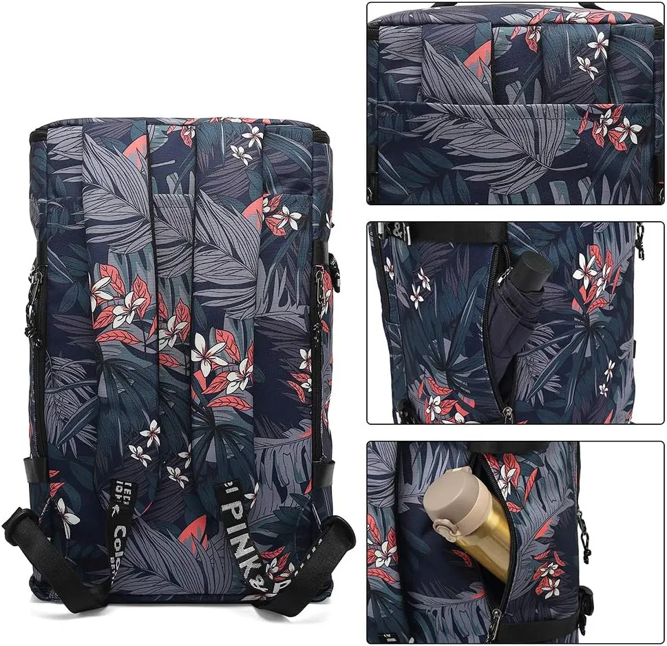 Kalesi Floral Gym Duffle Bag Backpack 4 ways for Women Waterproof with Shoes Compartment for travel Sport Hiking laptop Lightweight