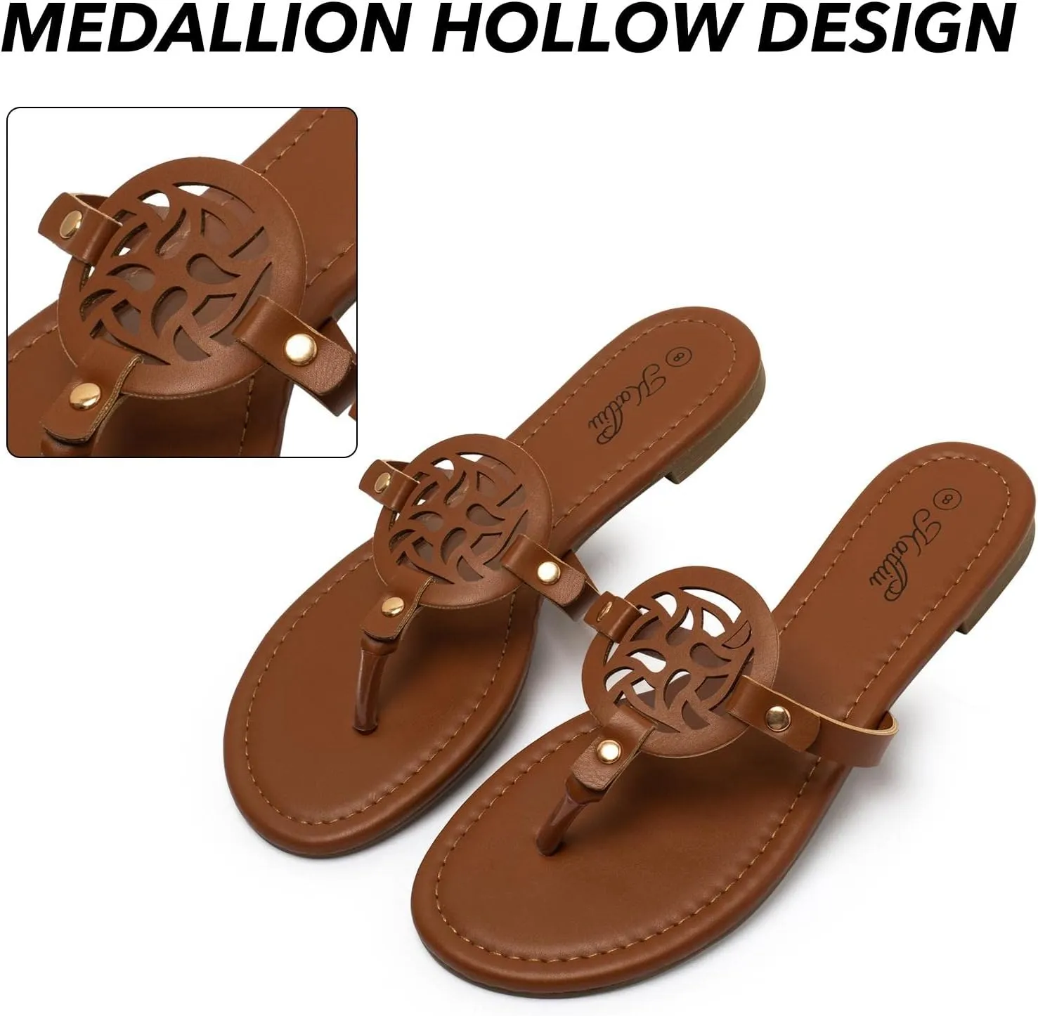 katliu Women's Flat Sandals Flip Flop Sandals Comfortable Dressy Thong Sandals