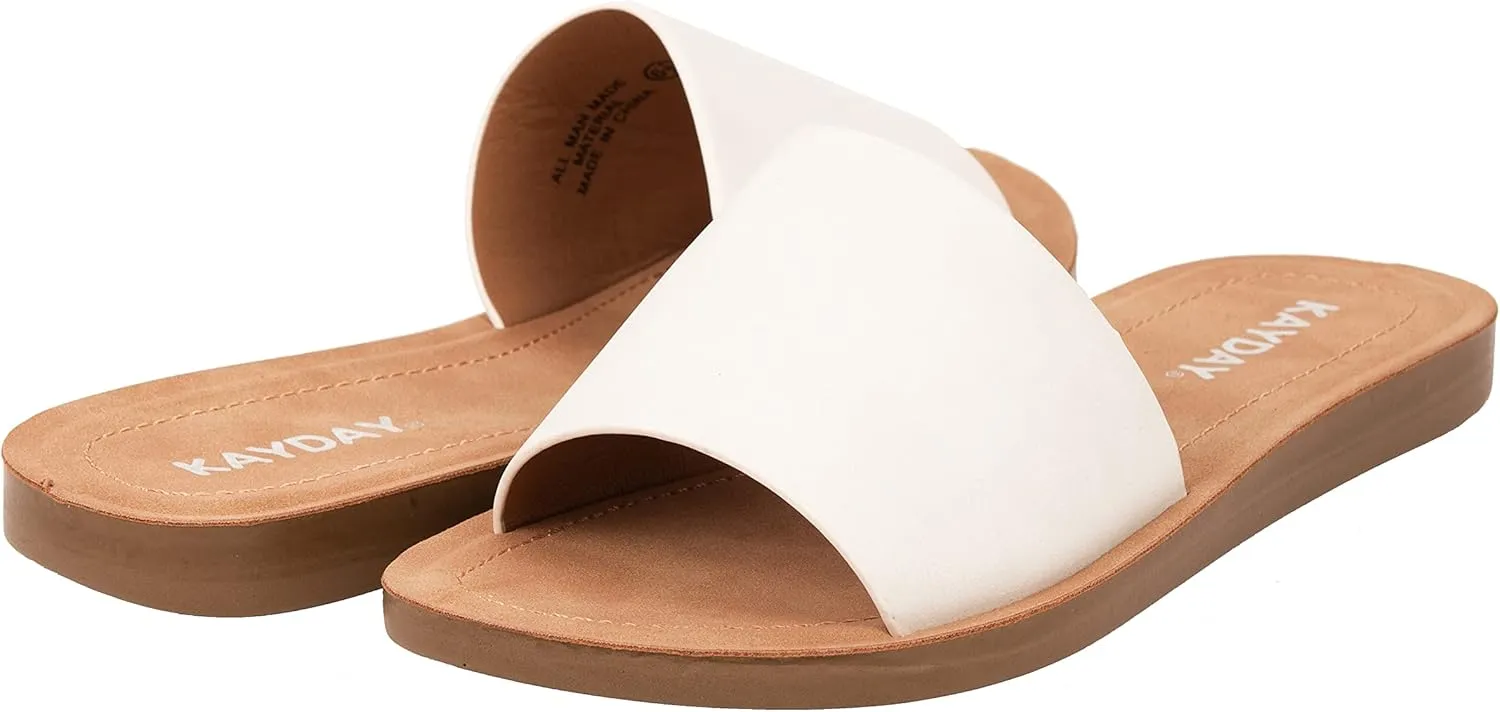 KAYDAY Womens Flip Flop Sandals Basic Plain Slippers Slip On Sandals Slides Casual Peep Open Toe ROMEO