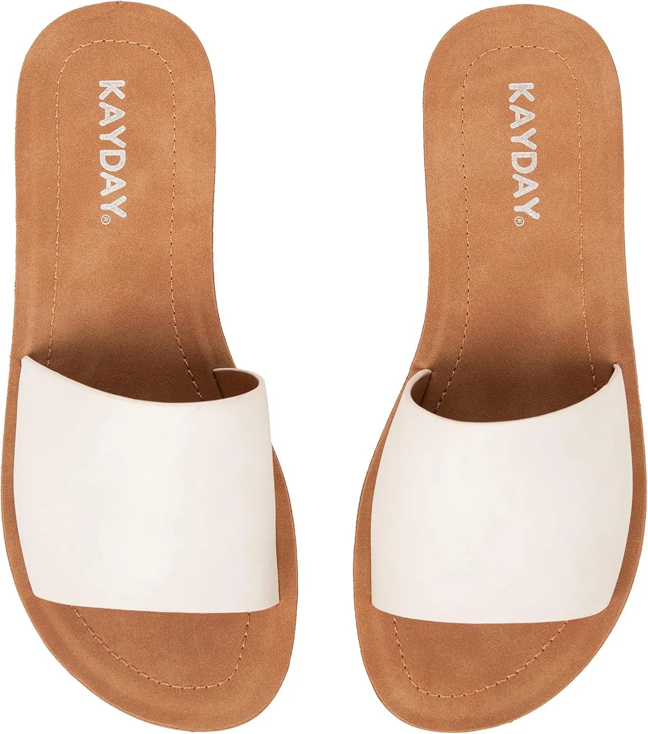 KAYDAY Womens Flip Flop Sandals Basic Plain Slippers Slip On Sandals Slides Casual Peep Open Toe ROMEO