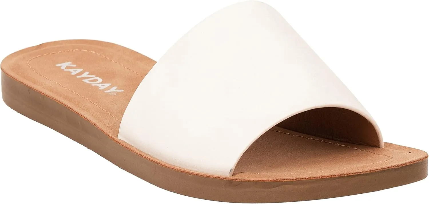 KAYDAY Womens Flip Flop Sandals Basic Plain Slippers Slip On Sandals Slides Casual Peep Open Toe ROMEO