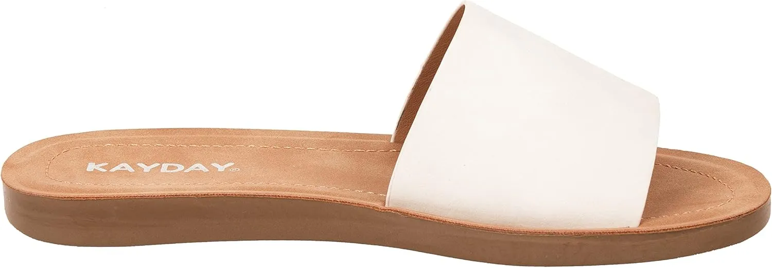 KAYDAY Womens Flip Flop Sandals Basic Plain Slippers Slip On Sandals Slides Casual Peep Open Toe ROMEO