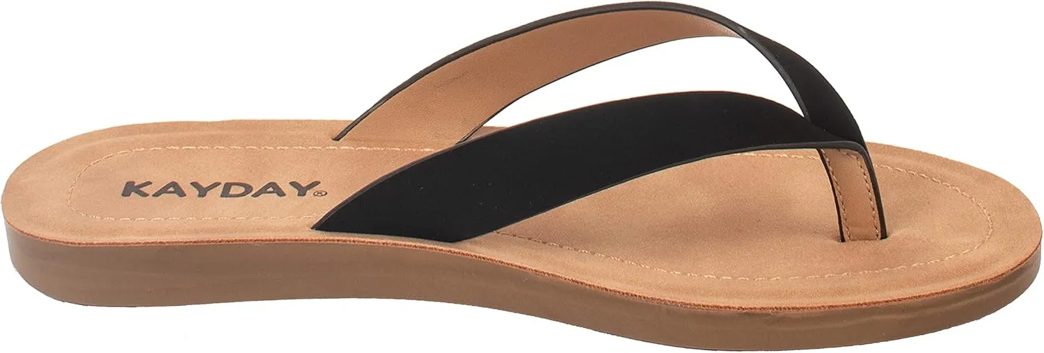 KAYDAY Womens Flip Flop Sandals Basic Thongs Flats EARL