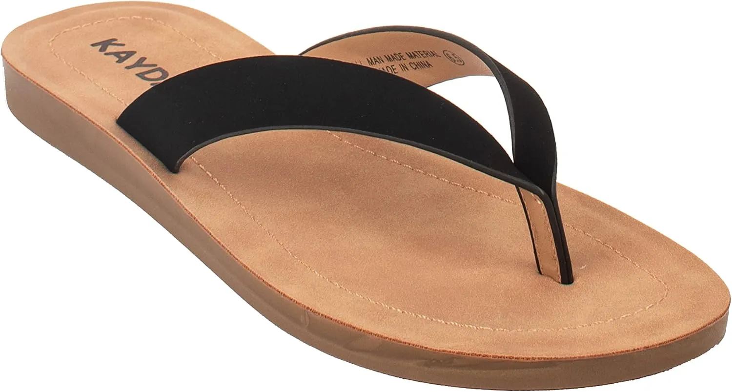 KAYDAY Womens Flip Flop Sandals Basic Thongs Flats EARL