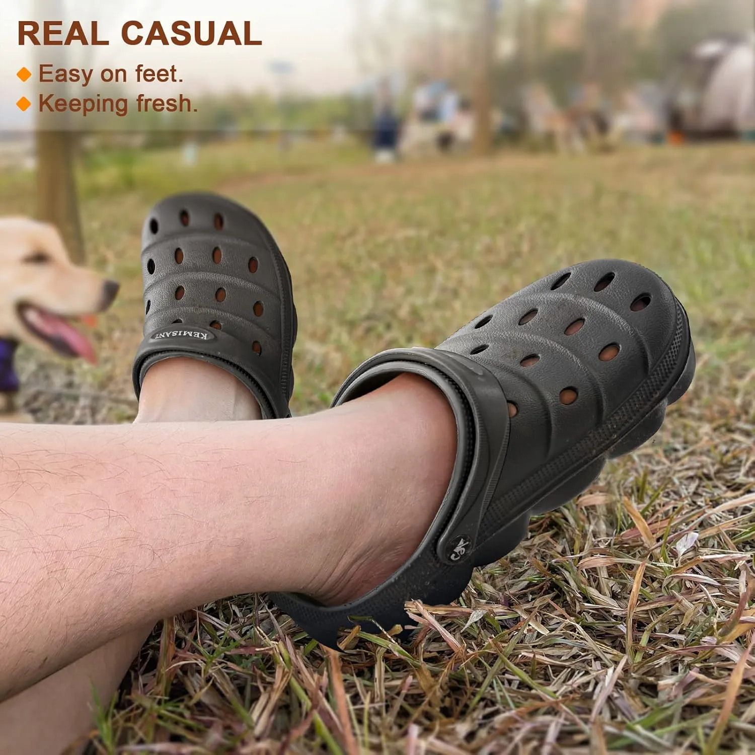 KEMISANT Men Clogs, Unisex Slip-on Yard Garden Shoes Mules Cleaner Shoes House Work Cushioned Supportive