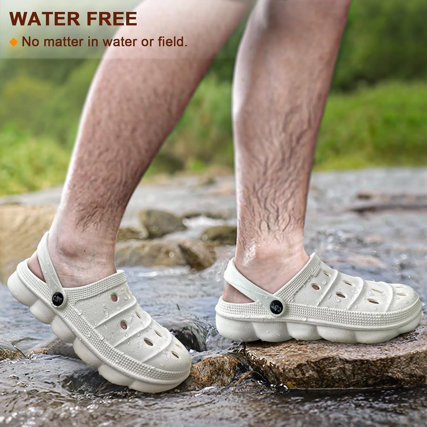 KEMISANT Men Clogs, Unisex Slip-on Yard Garden Shoes Mules Cleaner Shoes House Work Cushioned Supportive