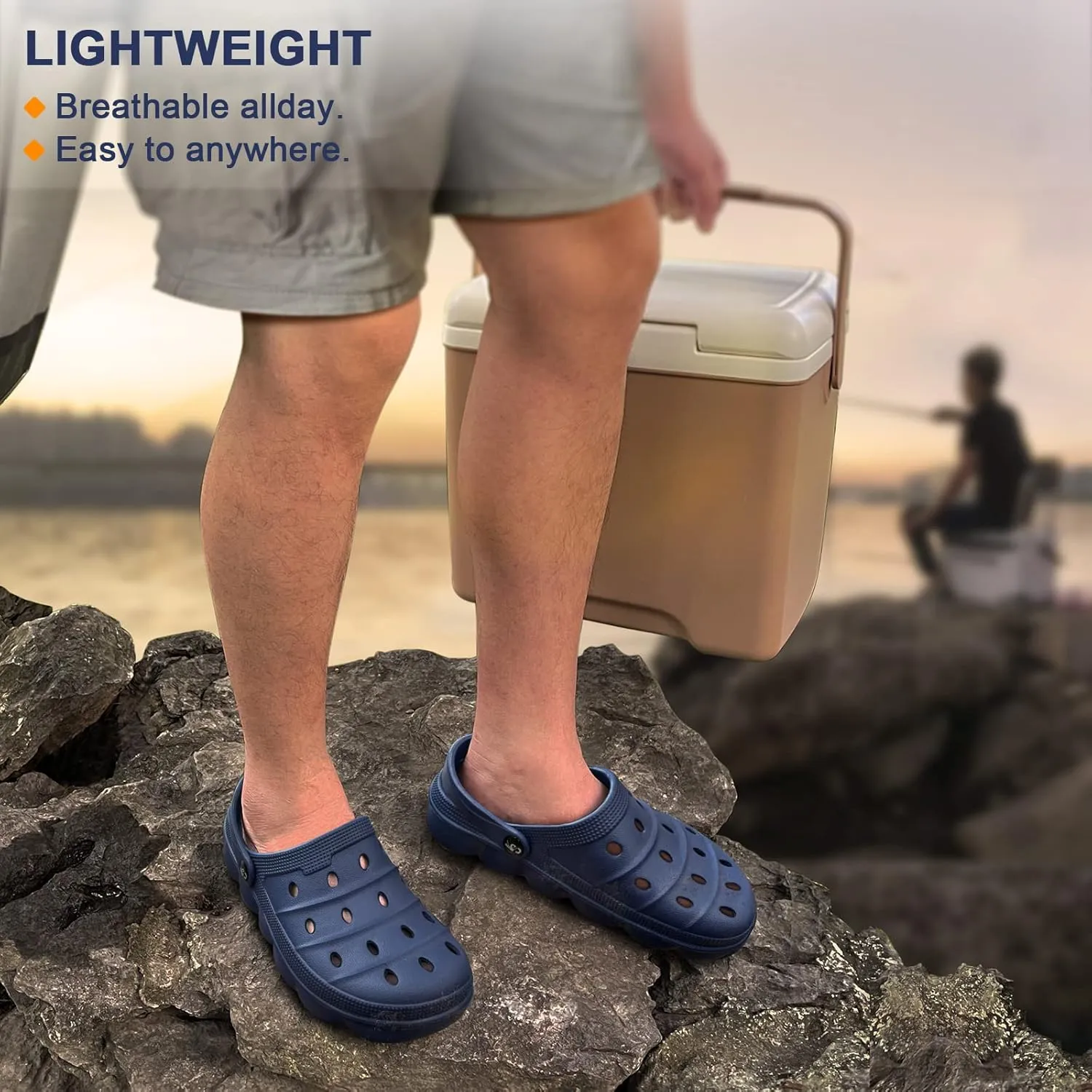 KEMISANT Men Clogs, Unisex Slip-on Yard Garden Shoes Mules Cleaner Shoes House Work Cushioned Supportive