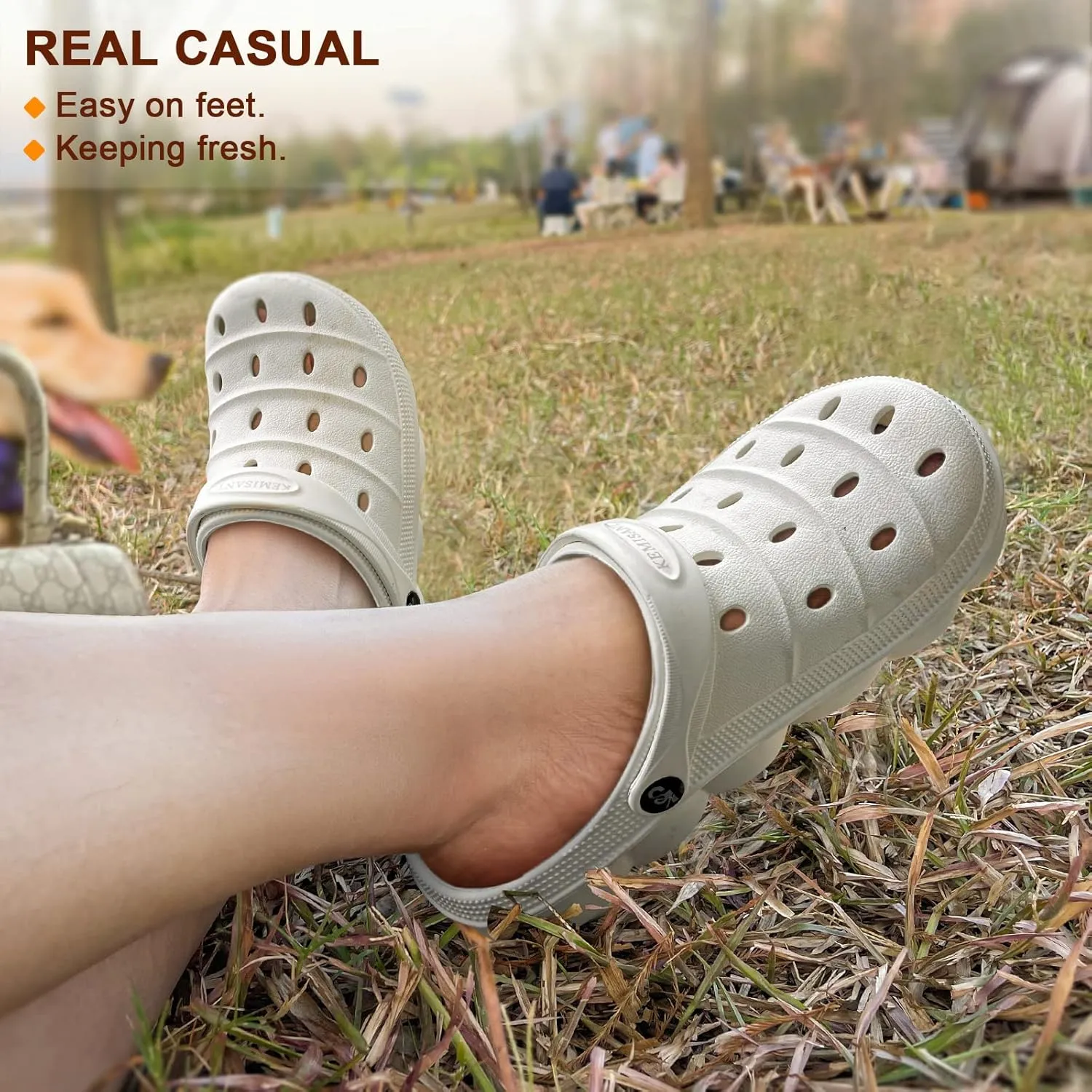 KEMISANT Men Clogs, Unisex Slip-on Yard Garden Shoes Mules Cleaner Shoes House Work Cushioned Supportive