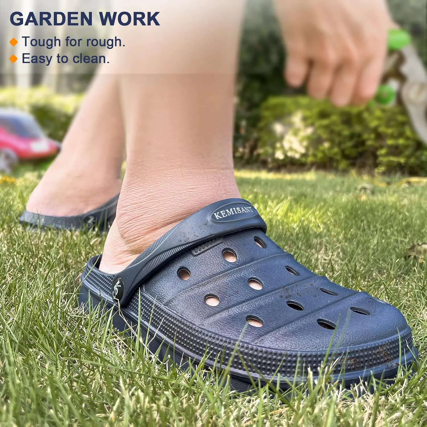 KEMISANT Men Clogs, Unisex Slip-on Yard Garden Shoes Mules Cleaner Shoes House Work Cushioned Supportive