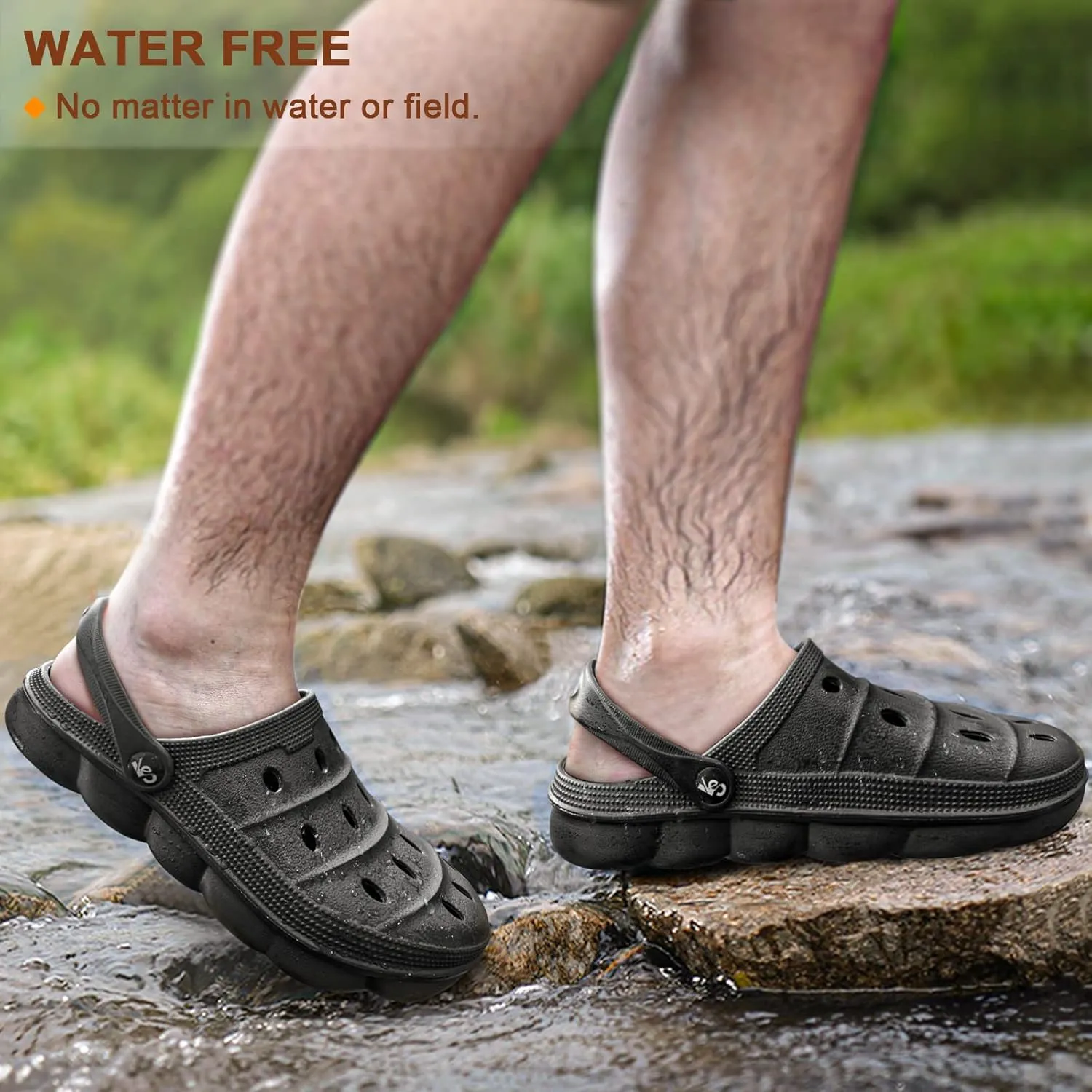 KEMISANT Men Clogs, Unisex Slip-on Yard Garden Shoes Mules Cleaner Shoes House Work Cushioned Supportive
