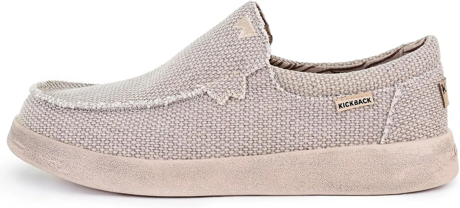 Kickback Don Juan - Mens Slip On Loafers - Lightweight Canvas Slip in Shoes - Mens Loafers - Slip on Summer Shoes - Designed with a Lower Volume to Fit a Slimmer Foot