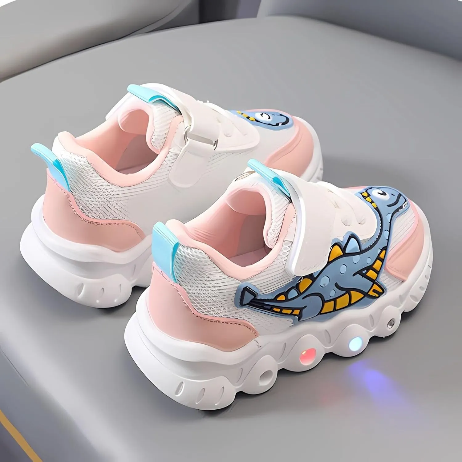 Kids LED Light Up Shoe Boys Girls Luminous Trainers Mesh Shoes Sports Casual Glow Fashion Flashing Athletic Sneaker Xmas