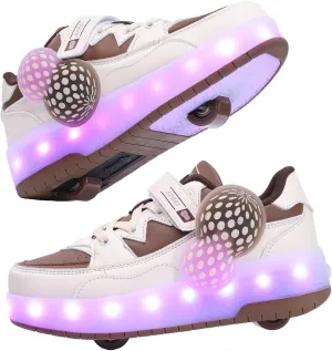Kids Roller Skate Shoes - Rechargeable Wheels, Fashion Color, Shiny, Birthday for Boys and Girls