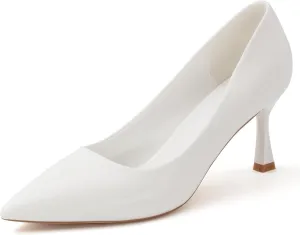 Kitten Heels Pumps Women Pointed Closed Toe Pumps Shoes for Work Wedding Party Slip-On Pumps Shoes for Lady Size 6-10